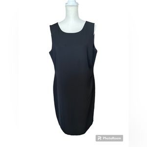 Nine West Black Sheath Dress with Back Slit Size 16